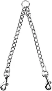 Metal Double Dog Lead Tangle-Free Chain Dog Leash Extension Splitter for 2 Dogs - Picture 1 of 1