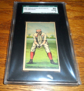 1887 N284 Buchner Gold Coin BASEBALL TUG ARUNDEL Indianapolis SGC 80 6  EX MINT