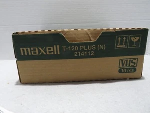 VTG MAXWELL T-120 PLUS VHS TAPES UNOPENED BOX-NIB-BOX OF 10 - Picture 1 of 5
