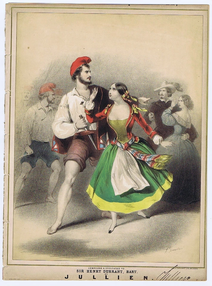 John Brandard Chromolith - Jullien - Masaniello - c. 1849-57 - Mario, Le Roux - Image 1 of 1