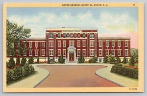 1940s Dover, New Jersey, NJ  - Dover General Hospital -  Unposted Linen Postcard - Picture 1 of 3