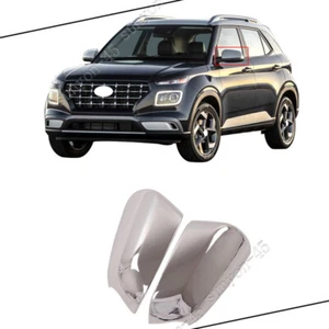 For Hyundai Venue 2020-2021 ABS Chrome Rearview Side Door Mirrors Cover Trim 2x - Picture 1 of 6