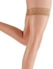 Pretty Polly Nylons Hold Ups 10D Gloss Lace Top Womens Hosiery AF85