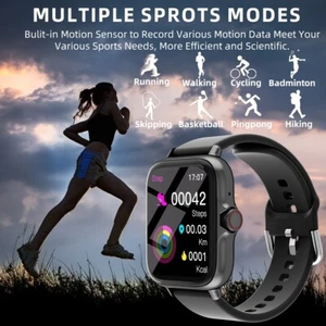 1.83'' Waterproof Smart Watch with Message Answer Call Sleep Monitoring Sports - Photo 1 sur 21