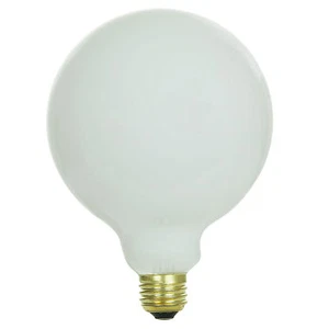 Globe Light Bulb - G40 Size, 60 Watt Clear Glass Lamp White Finish FREES SHIP !! - Picture 1 of 1