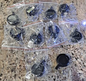 (10) ID Card Badge Holder Reels Bulk Badge Tag Clip Retractable Belt Key Chain - Picture 1 of 4