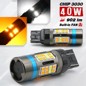 Error Free White/Amber 7443 Switchback Turn Signal Bulbs fits 2014-18 Silverado  - Imagen 1 de 9