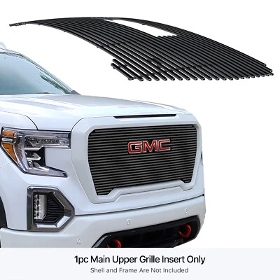 For 2019-2021 GMC Sierra 1500 SLT/AT4 Upper Stainless Black Billet Grille Insert - Image 1 of 4