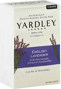 Yardley English Lavender Bar Soap With Essential Oils 4.25 oz Each Bar