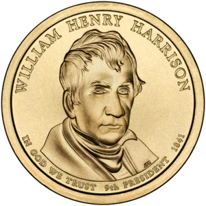 Moneda presidencial de $1 de William Henry Harrison - Imagen 1 de 4