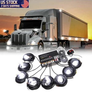 8 Pack HID Hazard Strobe Lights Kit White Emergency Warning Hideaway Driving - Picture 1 of 12