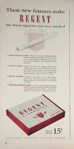 1940 Regent Zigaretten King Size Vintage Werbung Diese neuen Funktionen - Bild 1 von 2