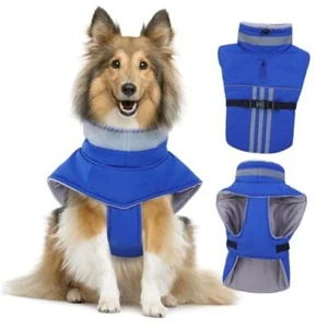 Dog Cold Weather Coat Winter Warm Dog Jacket Waterproof Cozy Dog X-Large Blue - Picture 1 of 7