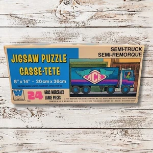Vintage 1978 Whitman Ace Semi Truck Jigsaw Puzzle 24 Pieces - Picture 1 of 1