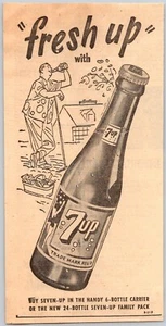 PRINT AD Fresh Up with 7 Up 1953 Soda Pop Soft Drinks 7Up 4" x 8" - Picture 1 of 1