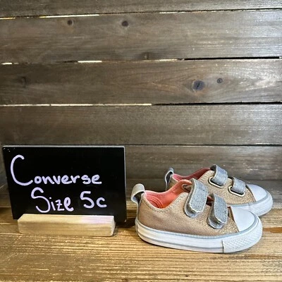 Niños Pequeños Converse Chuck Taylor All Star 2V Dorado Brillo Tenis Zapatos Talla 5 Foto 1 de 4
