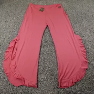NEW Matilda Jane Pants Womens 2XL Pink Pull On Flare Ruffle High Rise Stretch - Picture 1 of 12