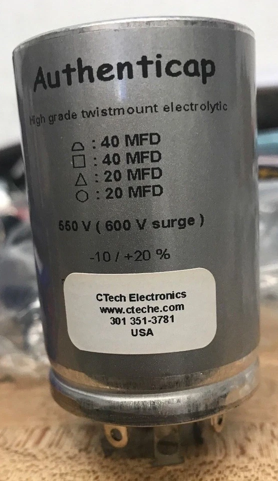  CAPACITOR CAN 40/40/20/20µF @ 550VDC Authenticap Dynaco Citation Scott McIntosh - Image 1 of 1