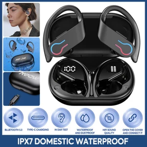 Mpow Wireless Bluetooth Headset TWS Earphones Earbuds Stereo Headphones Ear Hook - Picture 1 of 16