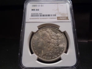 1885-O MS66 Morgan Silver Dollar NGC Certified Gem - Bright/Light Gold - Picture 1 of 8