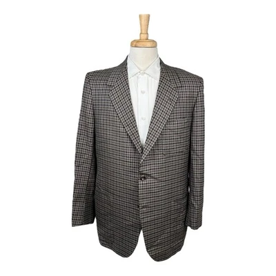 Blazer para hombre Oxxford Clothes marrón negro a cuadros medio forrado lana pura talla 42T  Foto 1 de 4