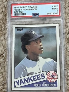 1985 TOPPS TRADED TIFFANY #49T RICKEY HENDERSON YANKEES HOF PSA 9 - Picture 1 of 2