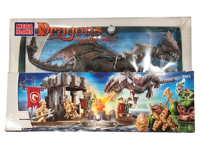 Mega Bloks Krystal Wars Dragons Sea Dragon NEW RARE 9883 55 Pieces 2003 Vintage - Image 1 of 4