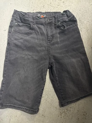 Children's Place Kids Black Denim Jean Shorts Size 10 Adjustable Waist - Image 1 of 4