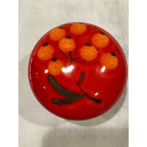 MCM Bo Melander Red Ceramic Studio Pottery Paperweight - Picture 1 of 7