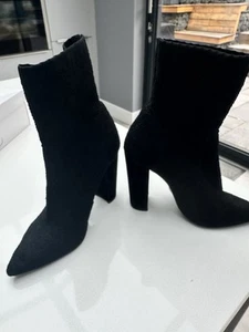 Topshop Esme High Heeled Fabric Sock Boot In Black Worn Once With Box Size 5 - Picture 1 of 7