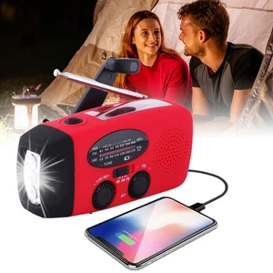 2000mAh Emergency Weather Radio Hand Crank Solar Radio Power Bank Flash Light - Picture 1 of 24