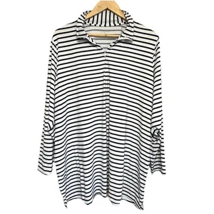 Lands End Women's Plus Size Top 3X Swim Rash Guard 1/4 Zip 50 SPF Swim Cover Up - Picture 1 of 13