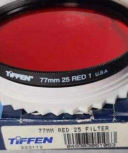 Tiffen 77mm Dark Red 1 # 25 Color Conversion Glass Lens Filter 77 mm E-77 E77 - Picture 1 of 6