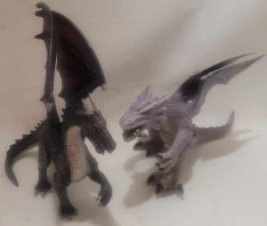 2x Mystical Toy Dragon KIDS Play Figure Fantasy Plastic Dragons Gift Boys Girls - Picture 1 of 2