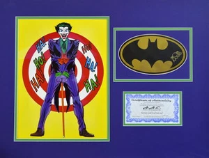 1978 JOKER Pin Up PRINT w GOLD FOIL LOGO HAND SIGNED by BOB KANE Matted Batman - Picture 1 of 3