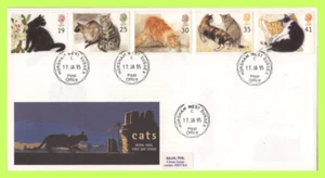 G.B. 1995 Cats set Royal Mail First Day Cover, Horsham cds - Bild 1 von 1