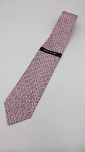 Pierre Cardin 100% Silk Pink Blue White Geometric Pattern Neck Tie - Picture 1 of 9