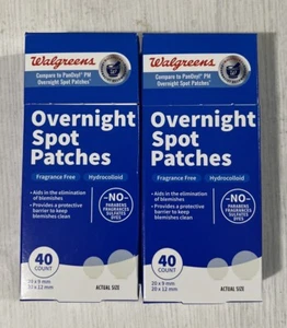 2-Pack Walgreens Overnight Spot Patches, Compare To PanOxyl PM, 40 Count Each - Picture 1 of 1