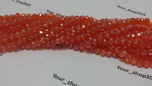 70 Faceted Rondelle Crystal Glass Loose Beads 40 COLOUR 8mm FREE PP - Picture 1 of 54