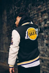 PRIMARK X NBA LOS ANGELES LA LAKERS EMBROIDERED VARSITY BOMBER JACKET L, XL, 3XL