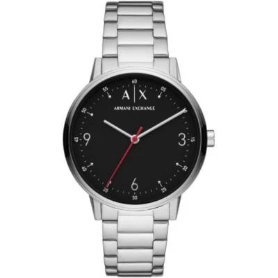 Precio de venta sugerido por el fabricante $180 | Reloj Armani Exchange Cayde de acero inoxidable con esfera negra para hombre - AX2737 Foto 1 de 4