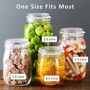 4 Piece Rubber Seal Ring for Glass Jars, Airtight Silicone Replacement Gasket - Picture 1 of 6