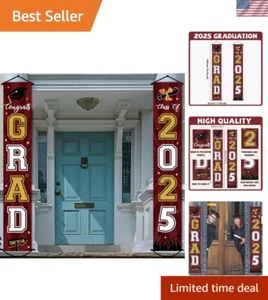 Elegant Maroon Graduation Banner 2025 - Indoor/Outdoor Congrats Grad Decor - Picture 1 of 9
