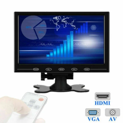 7"/9''/10.1'' CCTV Monitor PC Screen AV/VGA/HDMI 1080P for DSLR Raspberry Pi  - Image 1 of 4