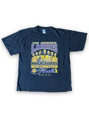 Vintage Y2K 2004 Los Angeles Lakers NBA Playoffs T-Shirt Black Size XL Kobe Shaq - Image 1 of 4