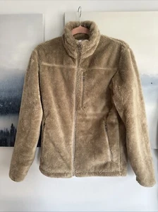 Uniqlo Women Windproof Outer Sherpa Teddy Fleece Jacket/ Beige/ Size XS / Great - Picture 1 of 22