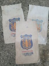 Vintage T.C. Davis & Sons Indiana Certified Cloth Seed Bag Sack Barn find short