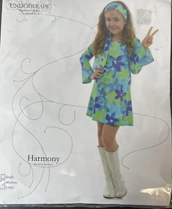 60S 70S GoGo Dancer Hippy Psychedelic Flower Child Tye Dye Large Girls Costume - Picture 1 of 3