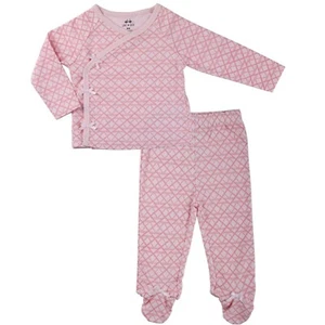 Asher and Olivia Kimono Top & Pant Set for Baby Girls - Long Sleeve, Soft Cotton - Picture 1 of 5