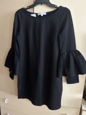 Vestido para mujer The Vanity Room con cremallera manga campana negro talla mediana NUEVO Foto 1 de 4